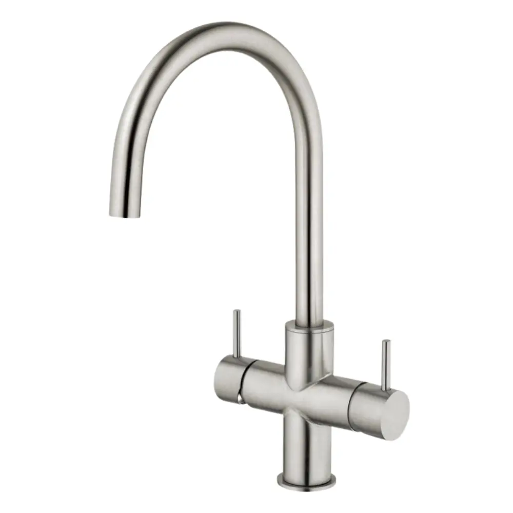 5-Wege-Armatur CUCINA UNICA C-Auslauf in Edelstahl massiv