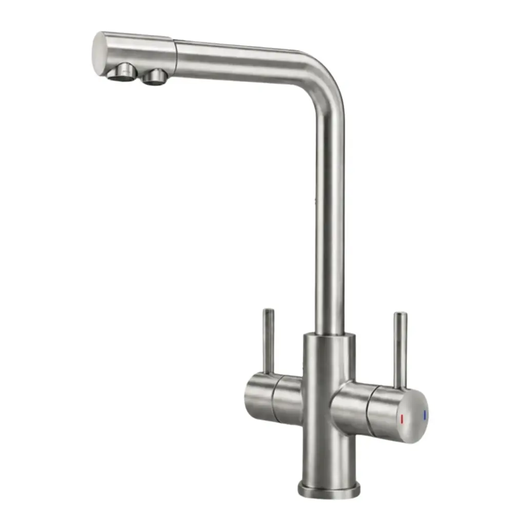 3-Wege-Wasserhahn VANTO INOX Edelstahl massiv | L-Auslauf, C-Auslauf, U-Auslauf