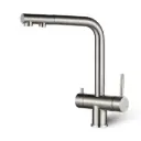 3-Wege-Armatur NORA Pullout L-Auslauf | Farben: Edelstahl gebürstet, Schwarz